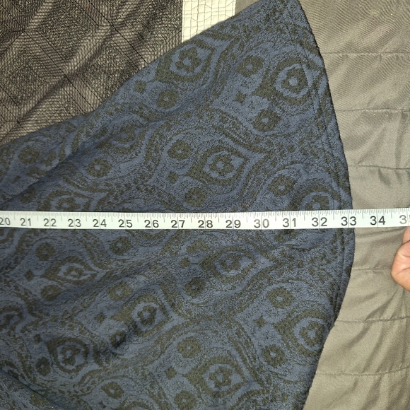 Hazel Black Blue Textured Plunge V-Neck  Fit & Flare Dress Size Small - Picture 13 of 13